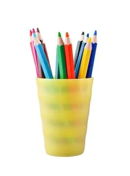Mug with pencils Stock Photos