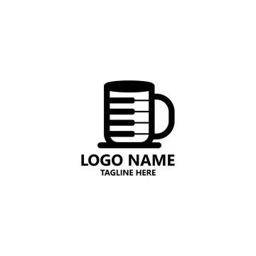 Mug piano logo design vector Stock-Illustration