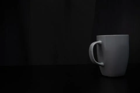 Mug on right side, negative space on left Stock Photos