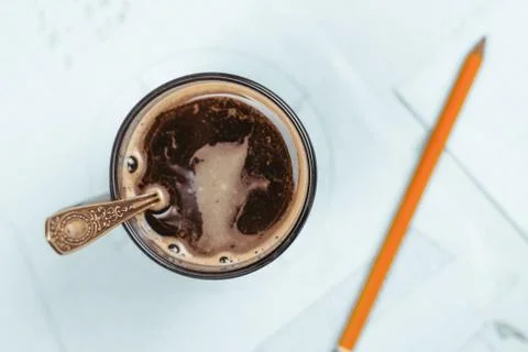 Mug on the table with papers Stock Photos