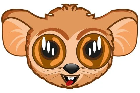 Mug tarsier on white background is insulated Stock Illustration