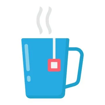 Mug of tea flat icon, business and breakfast Stockillustratie