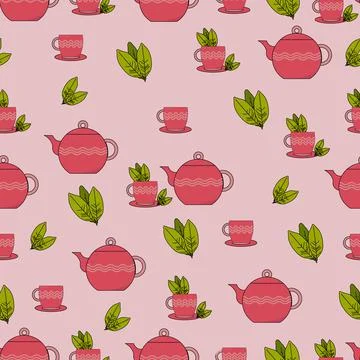 A mug with tea. Illustrazione stock