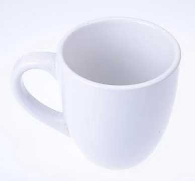 Mug white large empty isolated. Studio Photo. Stock Photos