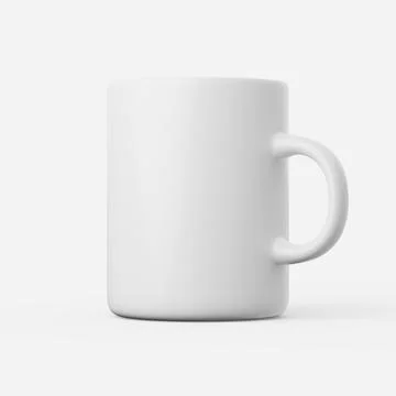 Mug in white on a plain background. 3d render. Stock Illustration