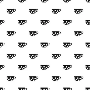 Mug with white polka dots pattern, simple style 스톡 일러스트