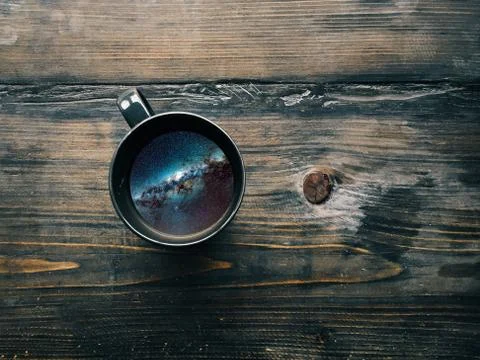 Mug on a wooden table Stock Illustration
