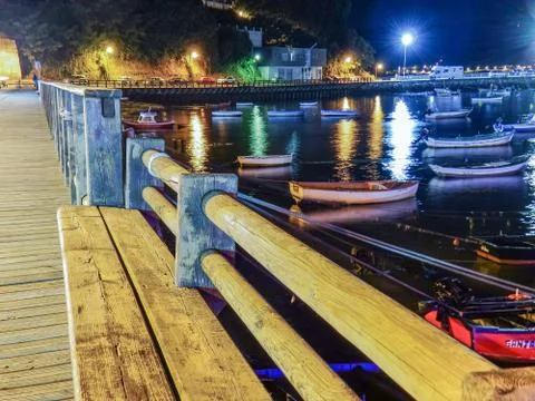 Mugardos at night Foto stock