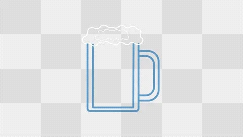 MugBeer glass concept icon loop animation video with alpha channel Stock Footage 310537859