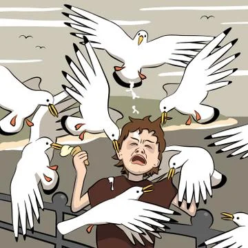 Mugged by birds Stock-Illustration