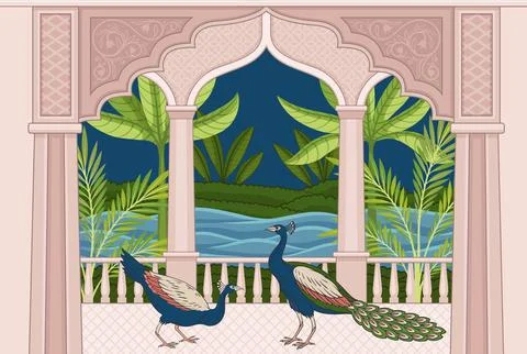 Mughal night concept Stock Illustration
