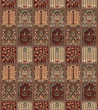 Mughal,Art,Style,Allover,Design,Pattern,Art,And,Beautiful,Combination Stock Illustration