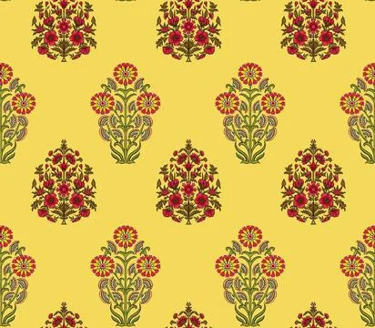 Mughal,Atr,Seamless,Geometric,Ethnic,Style,Pattern,Manual,Composition イラスト素材
