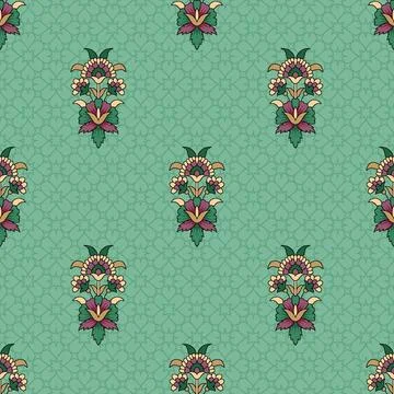 Mughal,Pattern,Motif,Digital,Textile,Design,Motif,All,Over,Ethnic Stock Illustration