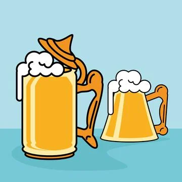 Mugs of beer Stock Illustration