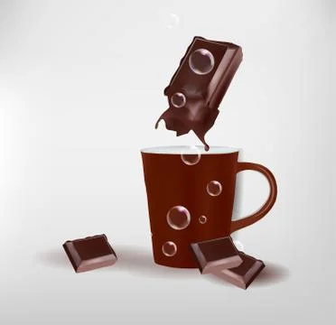 Mugs with chocolate Stock Illustration