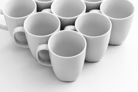 Mugs on white Stock Photos