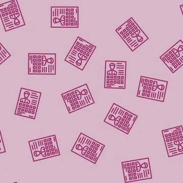 Mugshot profile criminal line vector seamless pattern Stockillustratie