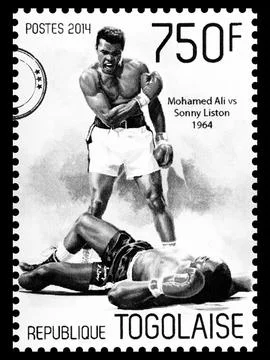 Muhammad Ali Postage Stamp 스톡 사진