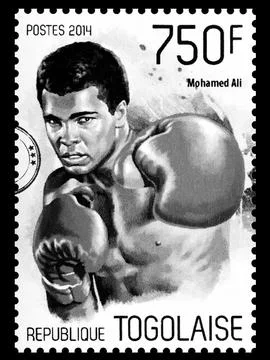Muhammad Ali Postage Stamp 스톡 사진
