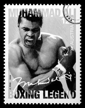 Muhammad Ali Postage Stamp 스톡 사진