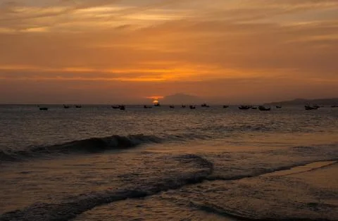 Mui Ne Beach Sunset Stock Photos