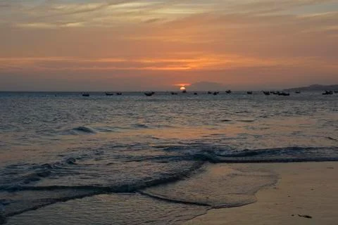 Mui Ne Beach Sunset Stock Photos