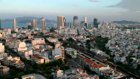 Mui Ne Cityscape Sunset View Stock Footage 130409040