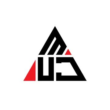 MUJ triangle letter logo design with triangle shape. MUJ triangle logo desi.. Stock Illustration
