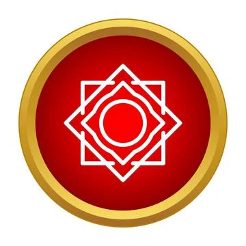 Muladhara root chakra symbol icon with gold frame Stock Illustration