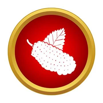 Mulberry fruit and leaf simple icon design Illustrazione stock