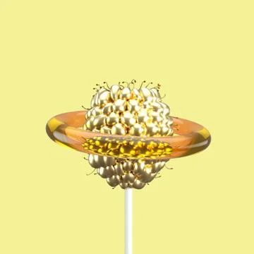 Mulberry Fruit Candy Concept idea on gold color background. Stock Illustration
