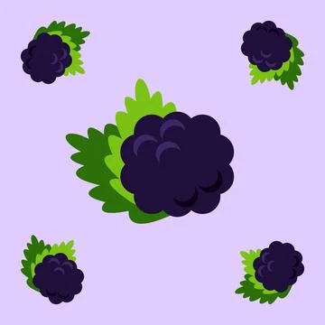 Mulberry fruit seamless for pattern fabric, simple mulberry fruit cute repe.. Ilustración de archivo