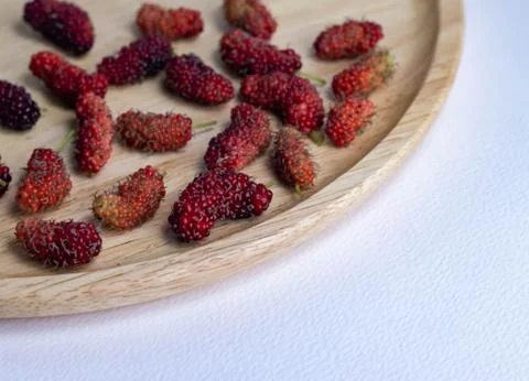 Mulberry fruit on a white background Stock-Fotos