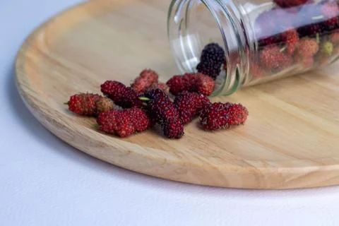 Mulberry fruit on a white background Stock-Fotos