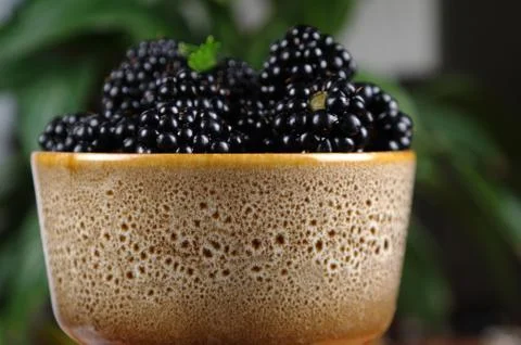 Mulberry in mug Stock Photos