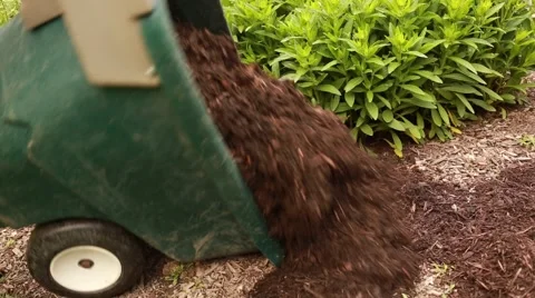 Mulch Dump in Garden Stock Footage 64016960