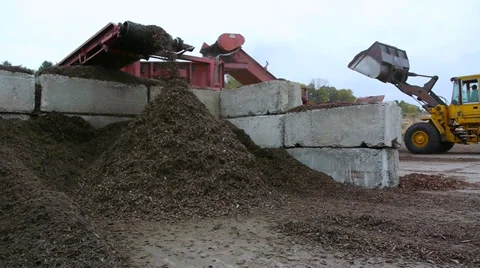 Mulch Machine 4 (HD 1080i) with Bulldozer Stock Footage 37909646