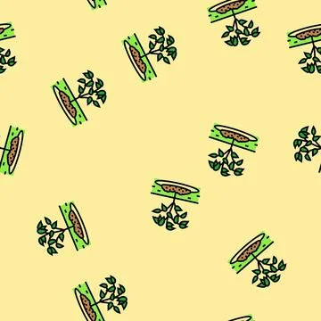 Mulching garden maintenance vector seamless pattern Stock Illustration