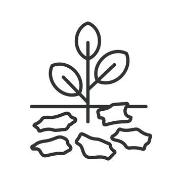 Mulching, icon in line design. mulching, soil mulch, garden mulch, organic mulch Stock Illustration
