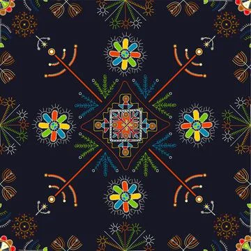 Mulgi folk art pattern  스톡 일러스트