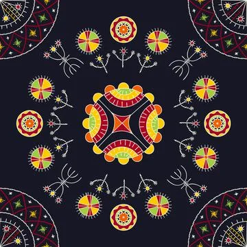 Mulgi folk art pattern  Illustrazione stock