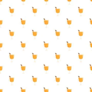 Mulled cider drinks pattern with cinnamon stick Stock Illustration