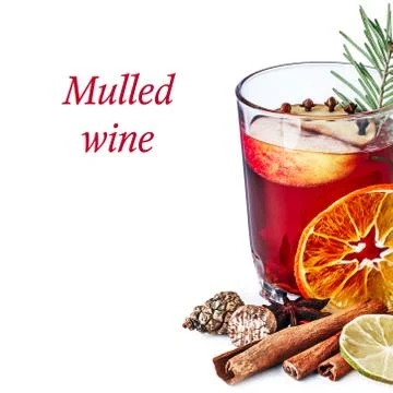Mulled wine with apples Stock Illustration