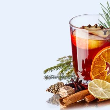 Mulled wine with apples Stock Photos