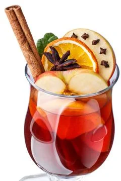 Mulled wine with apples Stock Photos