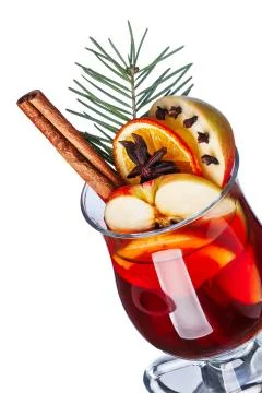 Mulled wine with apples 스톡 사진