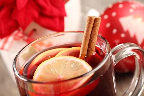 Mulled wine close-up Stock Photos