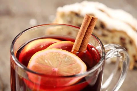 Mulled wine close-up Stock Photos