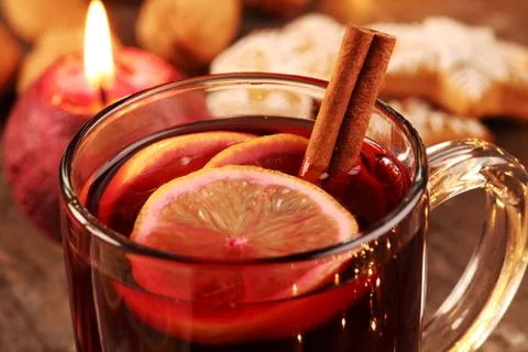 Mulled wine close-up Stock Photos
